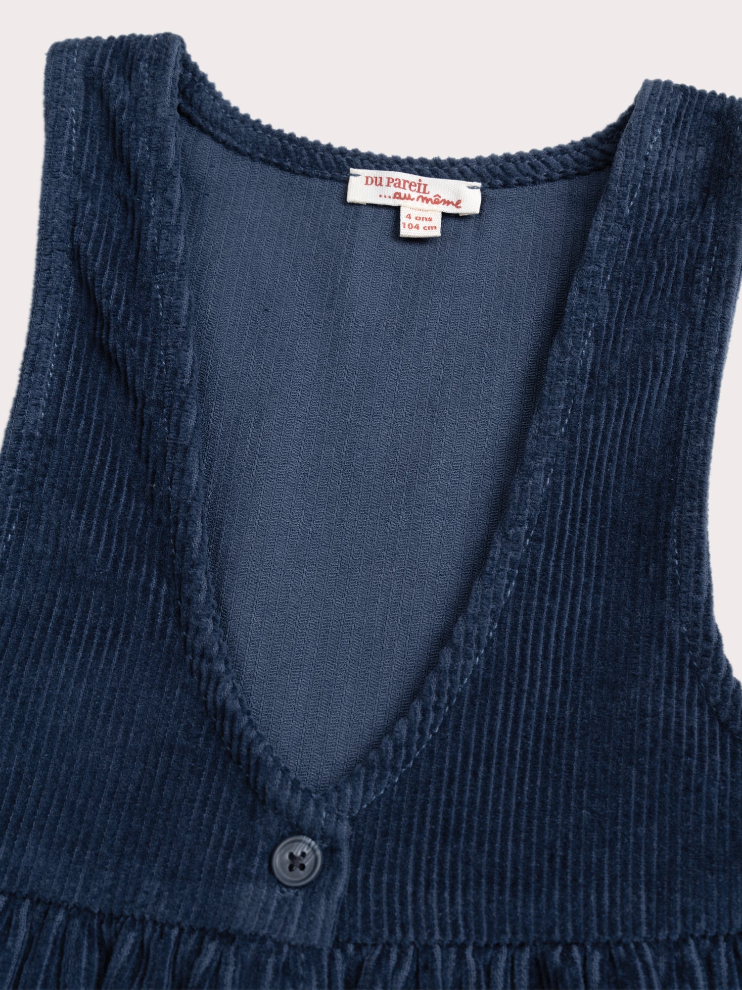 Abito Blu in Velours con Ribattuto Grosso - Image 4