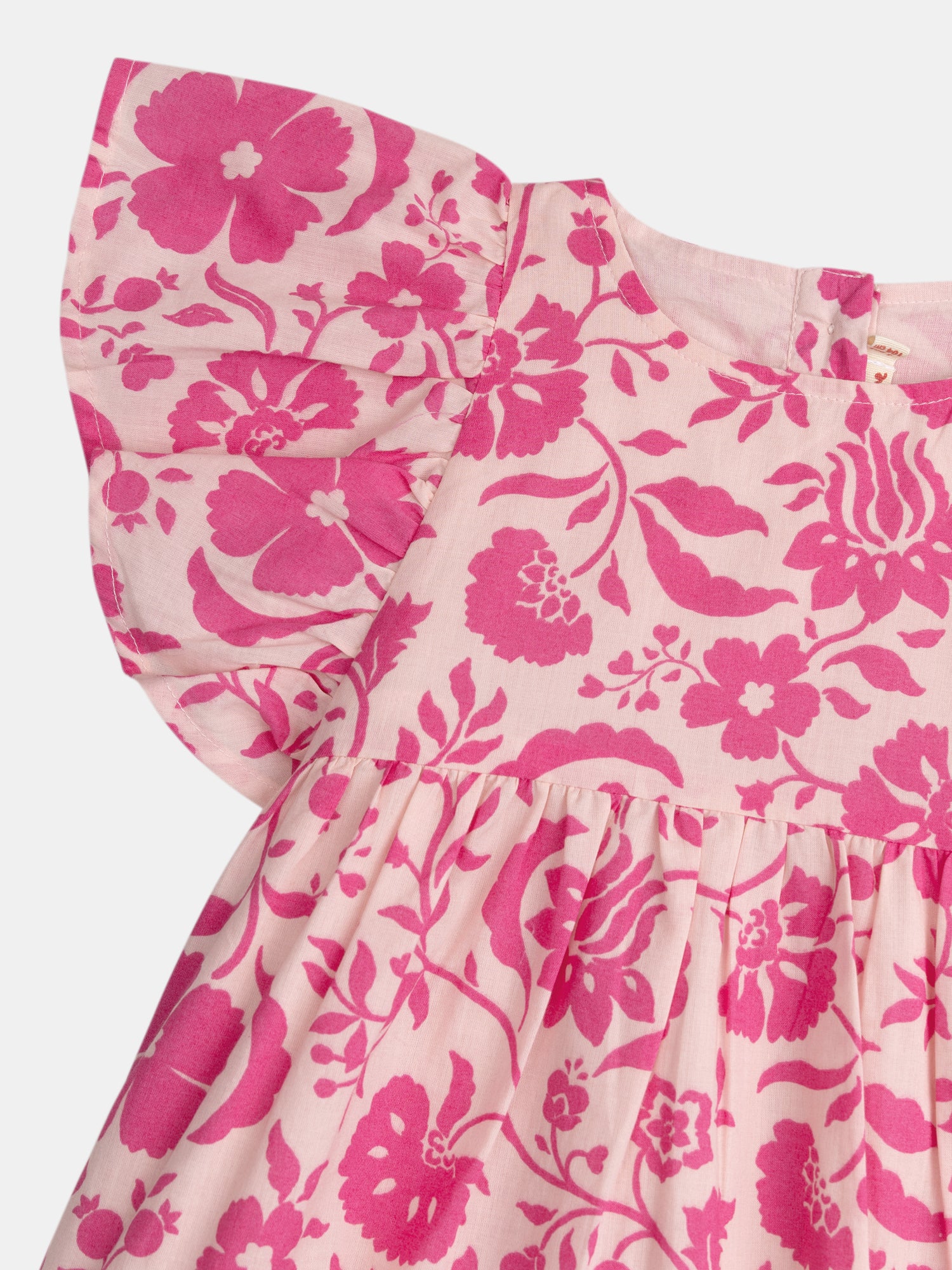 Abito rosa con stampa floreale per bambine - Image 4