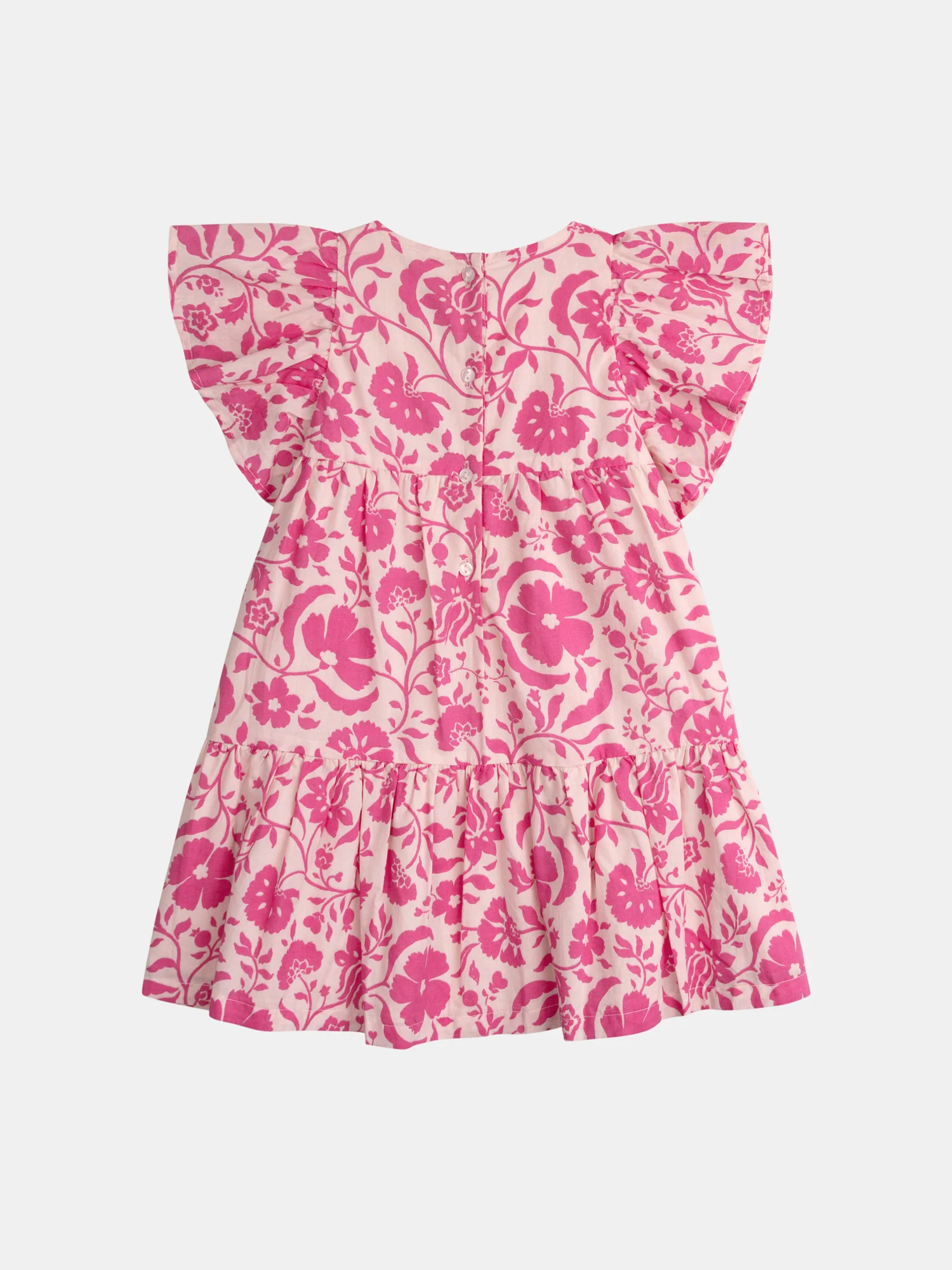 Abito rosa con stampa floreale per bambine - Image 5