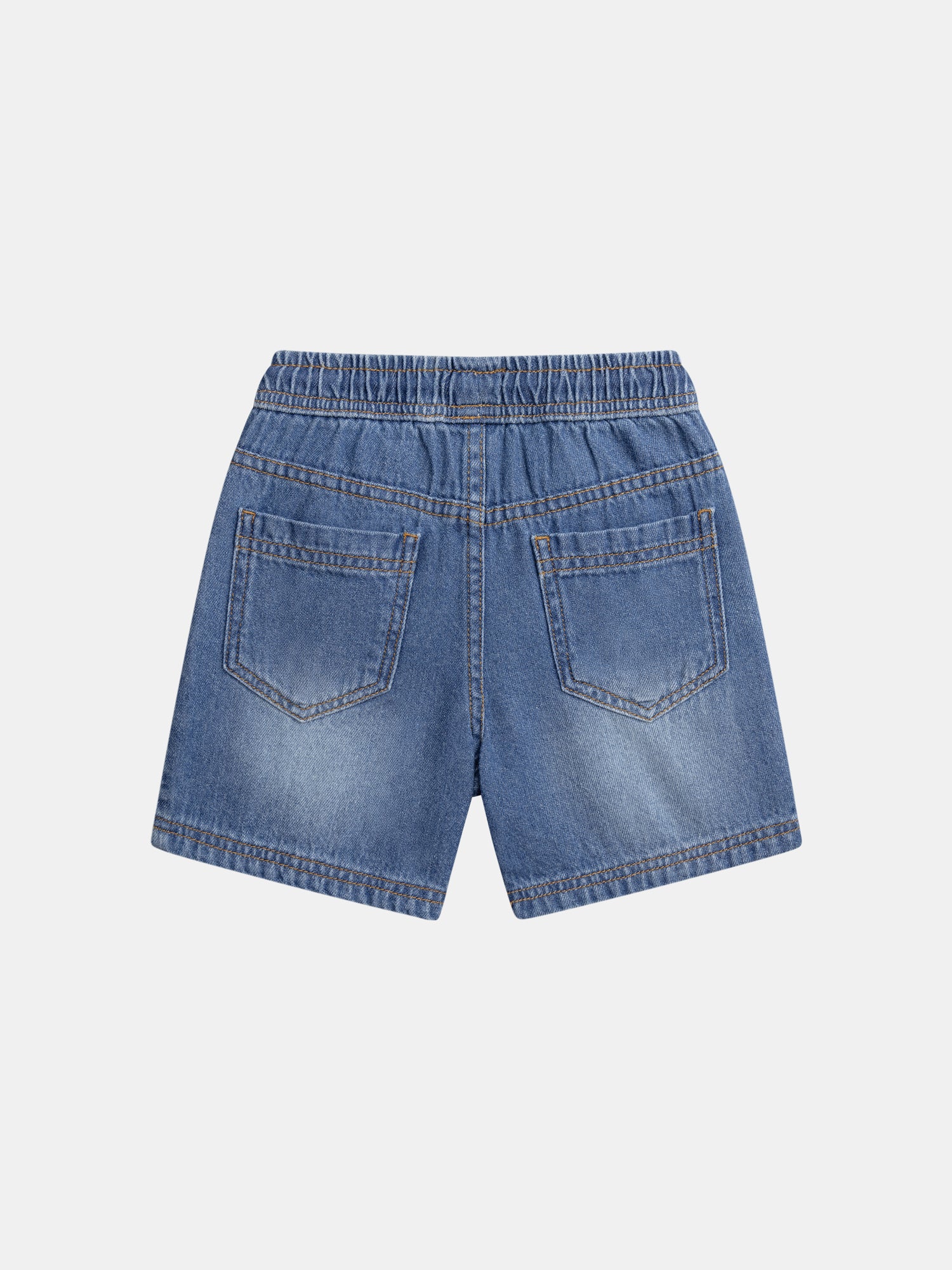 Bermuda in denim blu con portachiavi tigre per ragazzi - Image 5