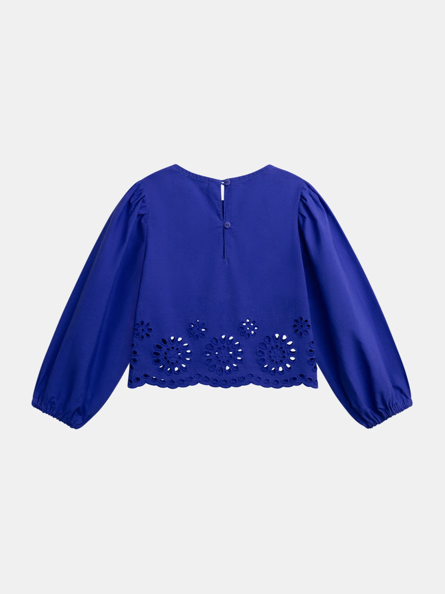Blusa blu con ricamo inglese per ragazze - Image 7