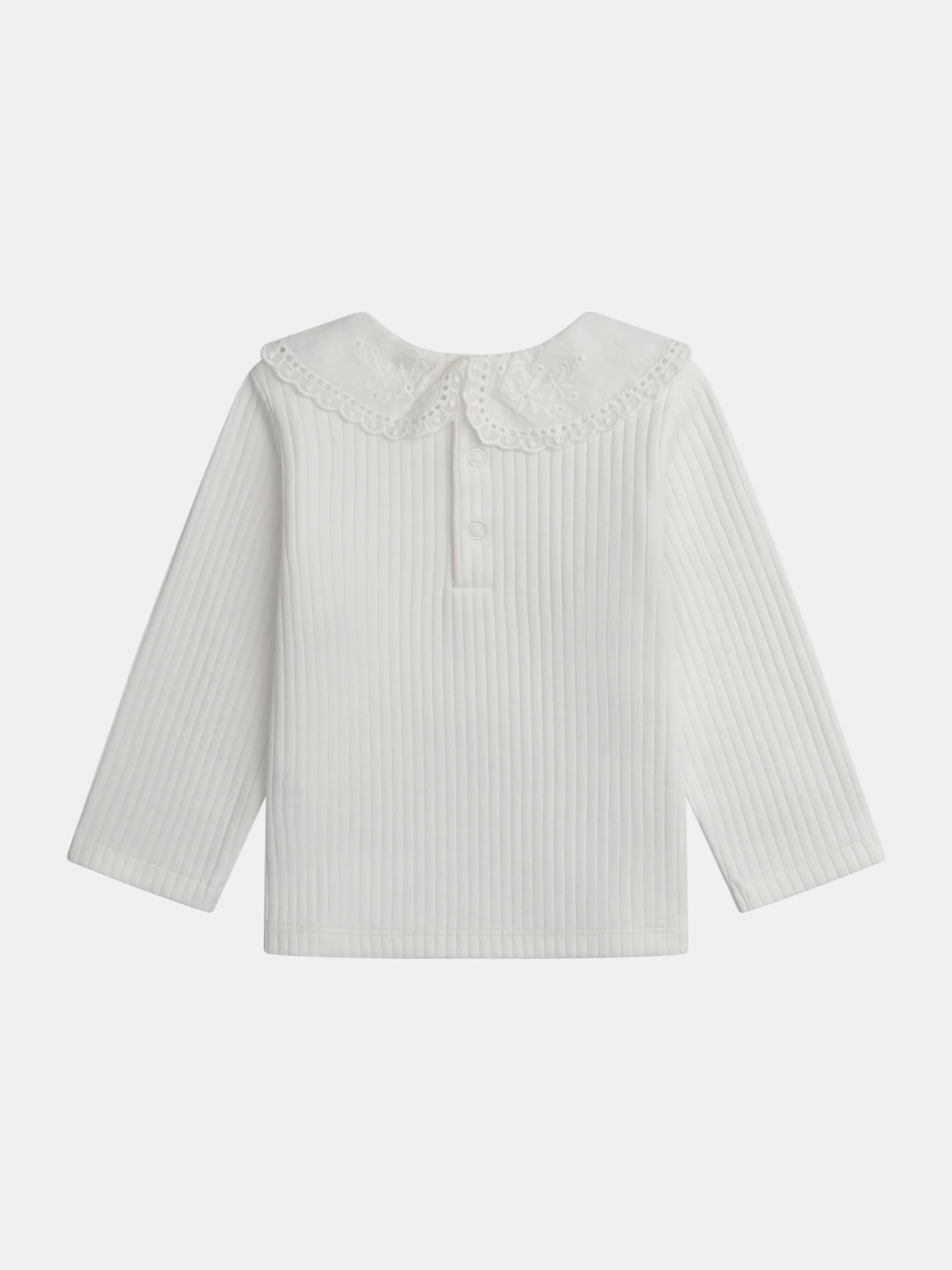 Blusa ecrù con collo Claudine per bambina - Image 3