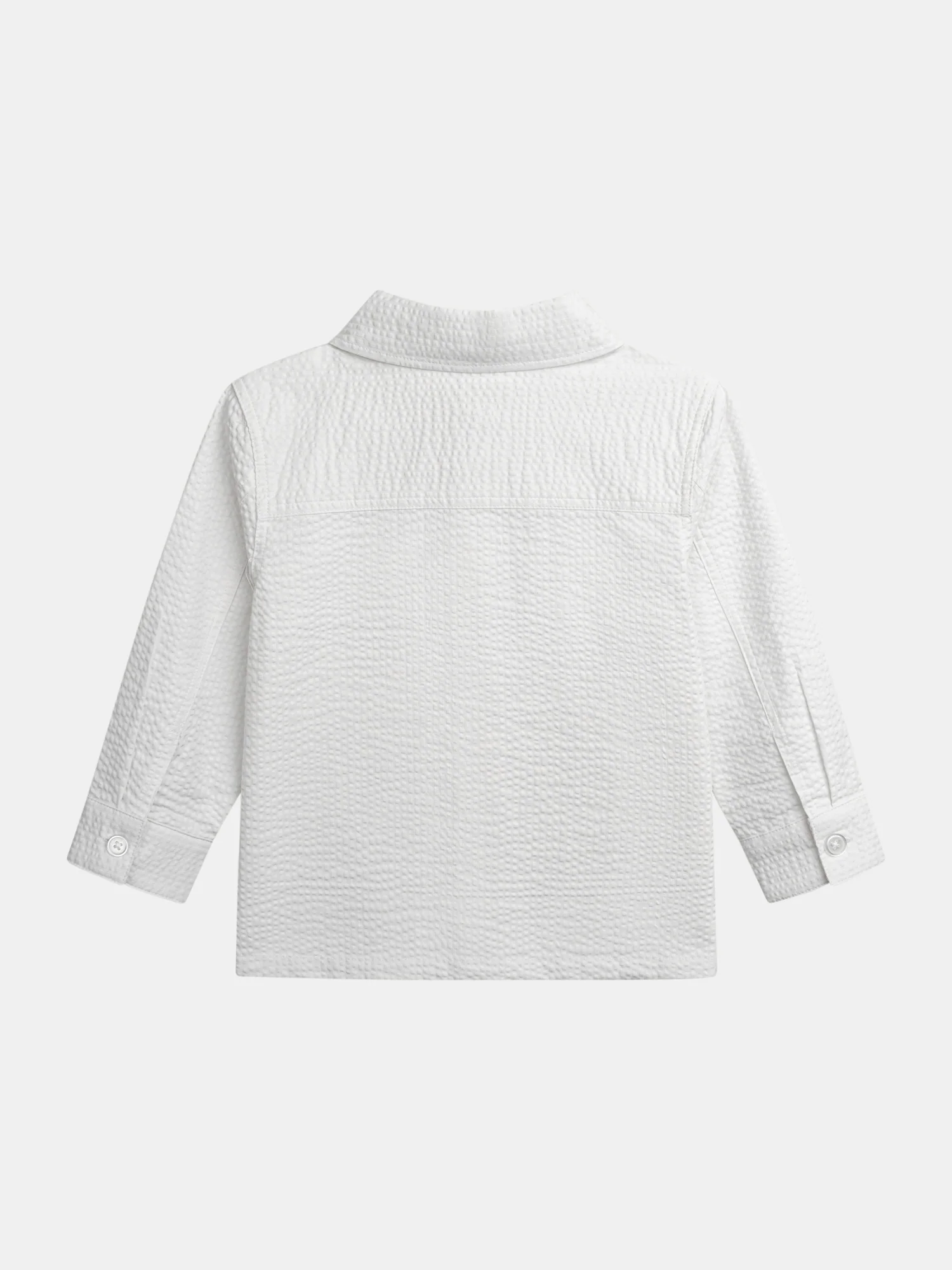 Camicia Tessuta Bianco per Ragazzi con Tasche - Image 3