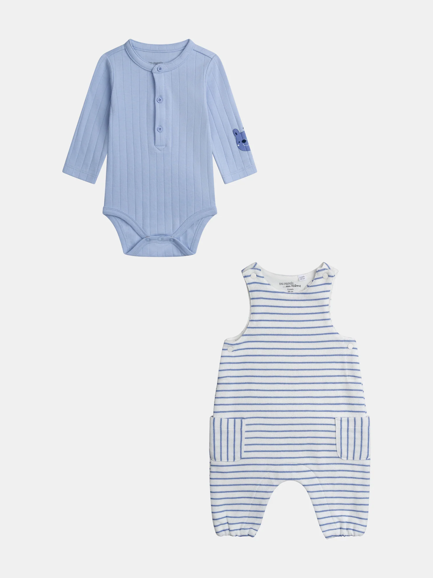 Completo salopette e body per bambino
