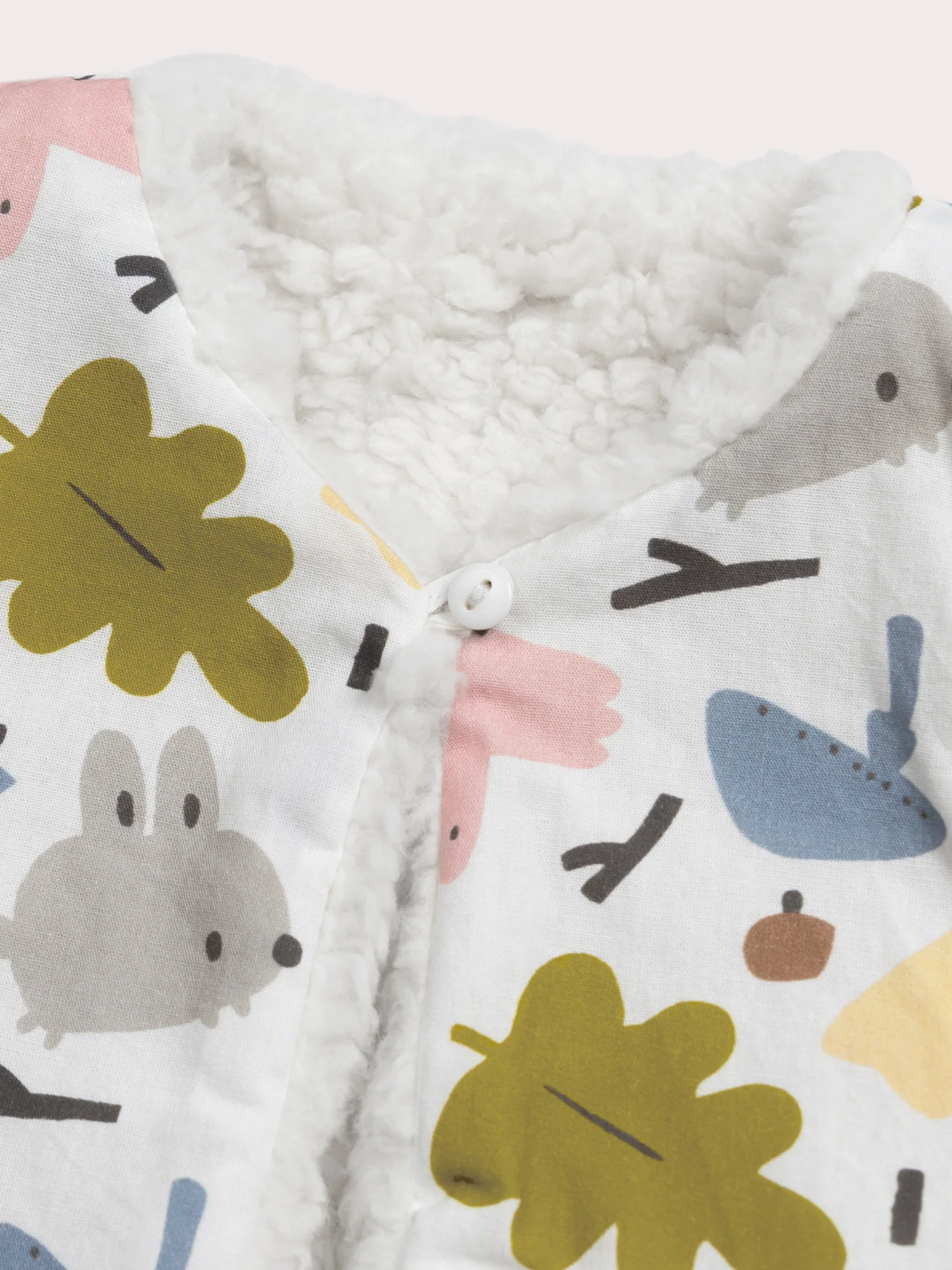 Gilet nascita senza maniche bianco reversibile - Image 4