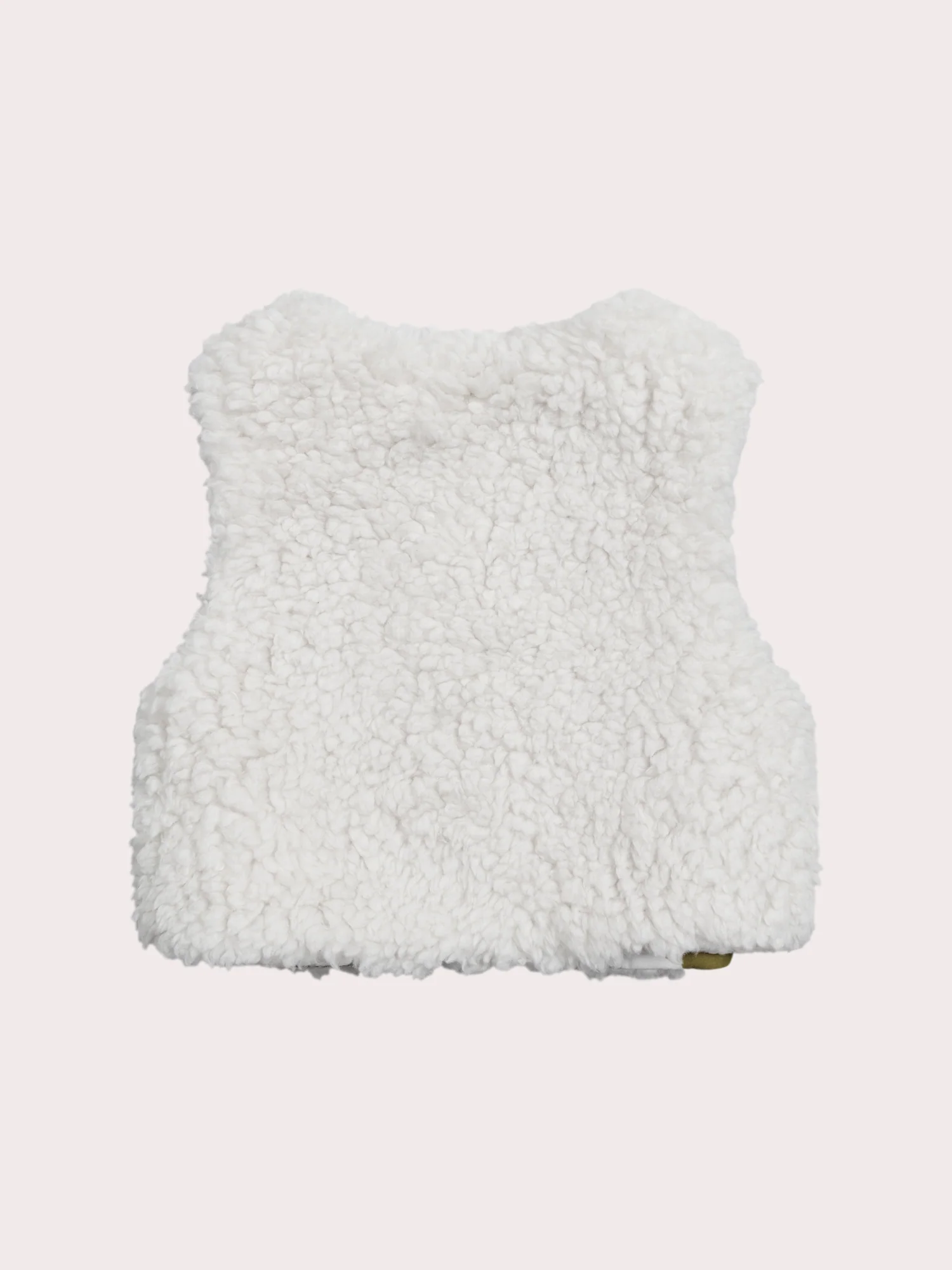Gilet nascita senza maniche bianco reversibile - Image 5