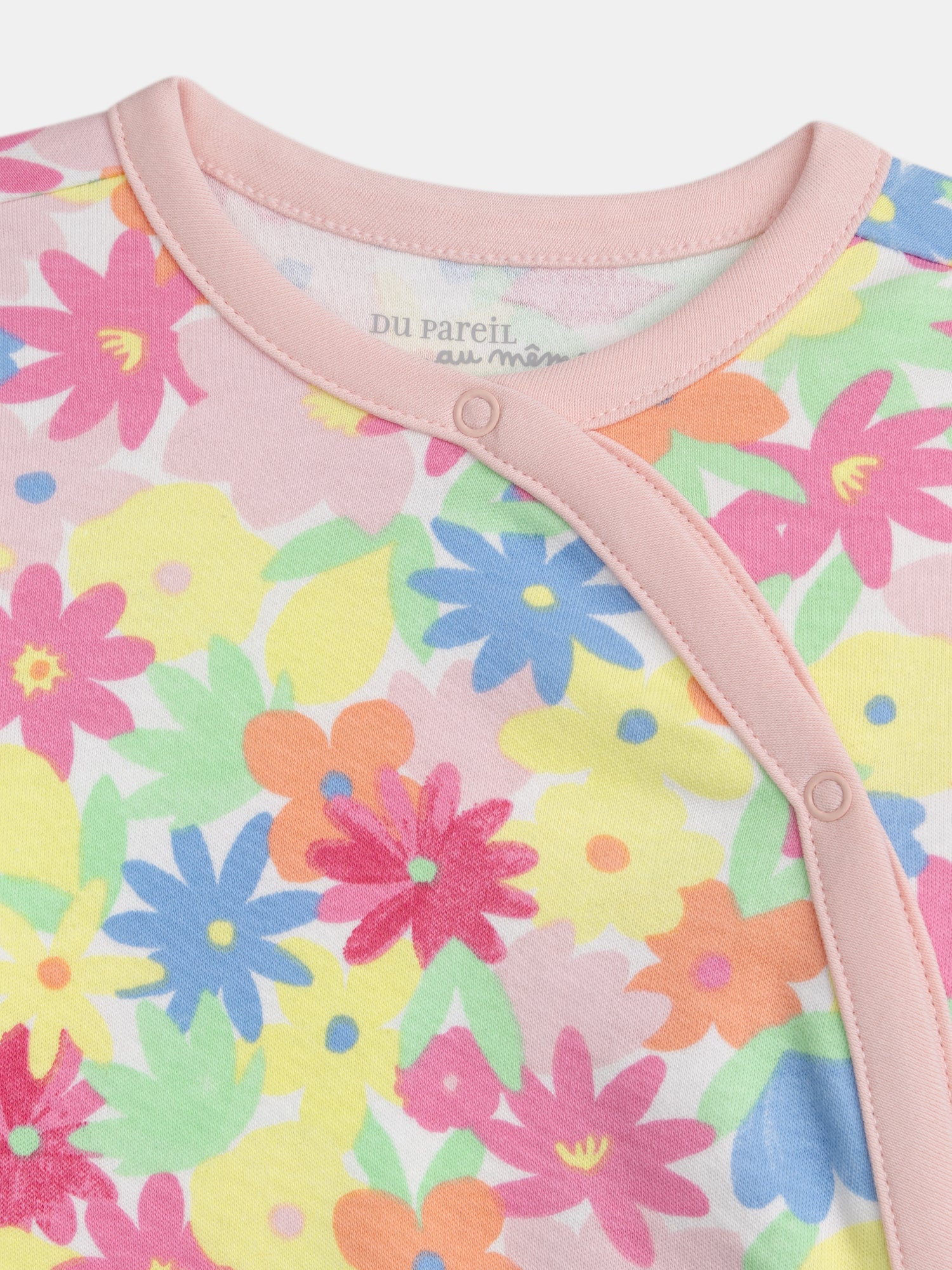 Grenouillère écrue avec imprimé intégral fleurs multicolores pour bébé fille - Image 6