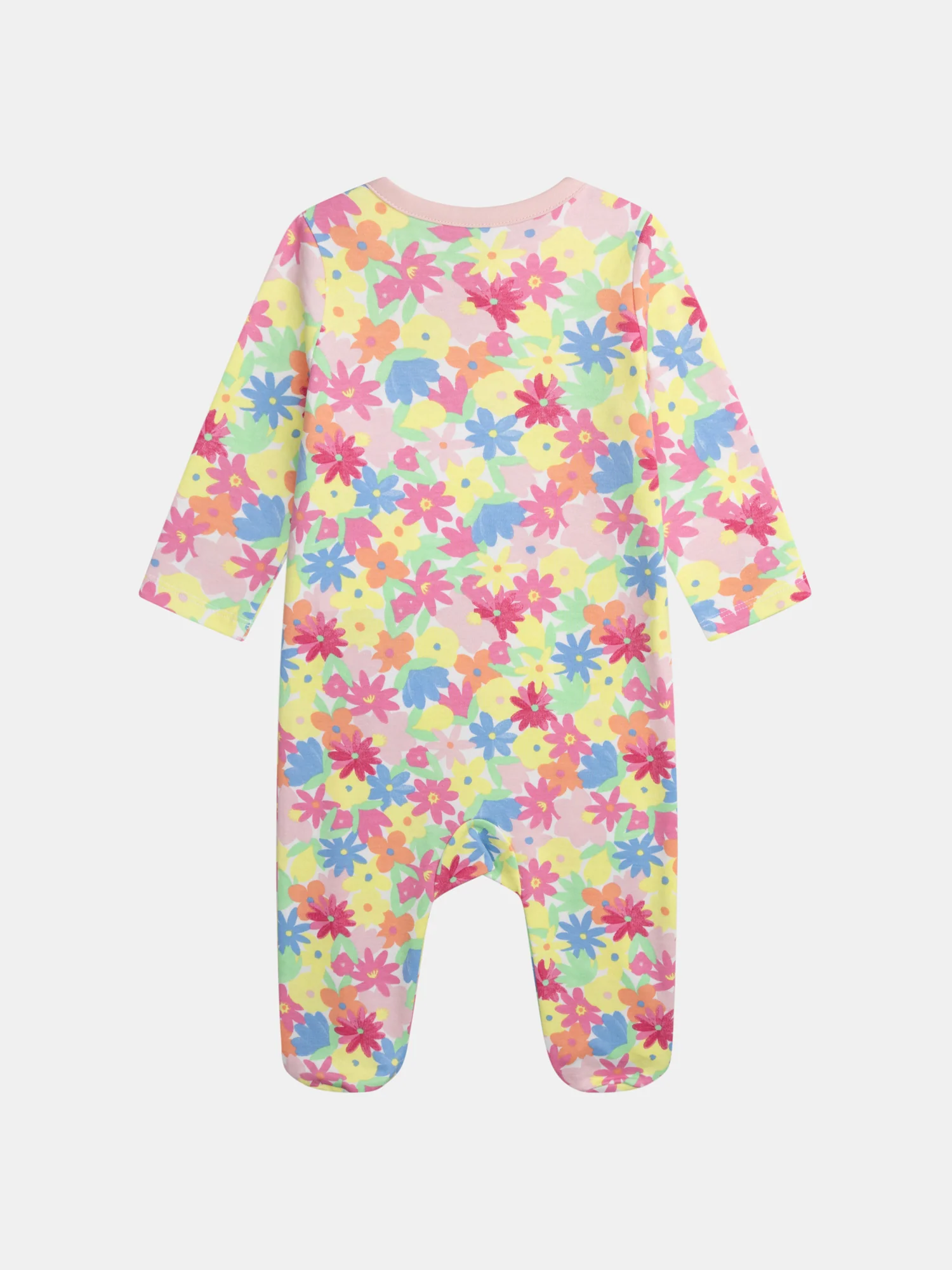 Grenouillère écrue avec imprimé intégral fleurs multicolores pour bébé fille - Image 7