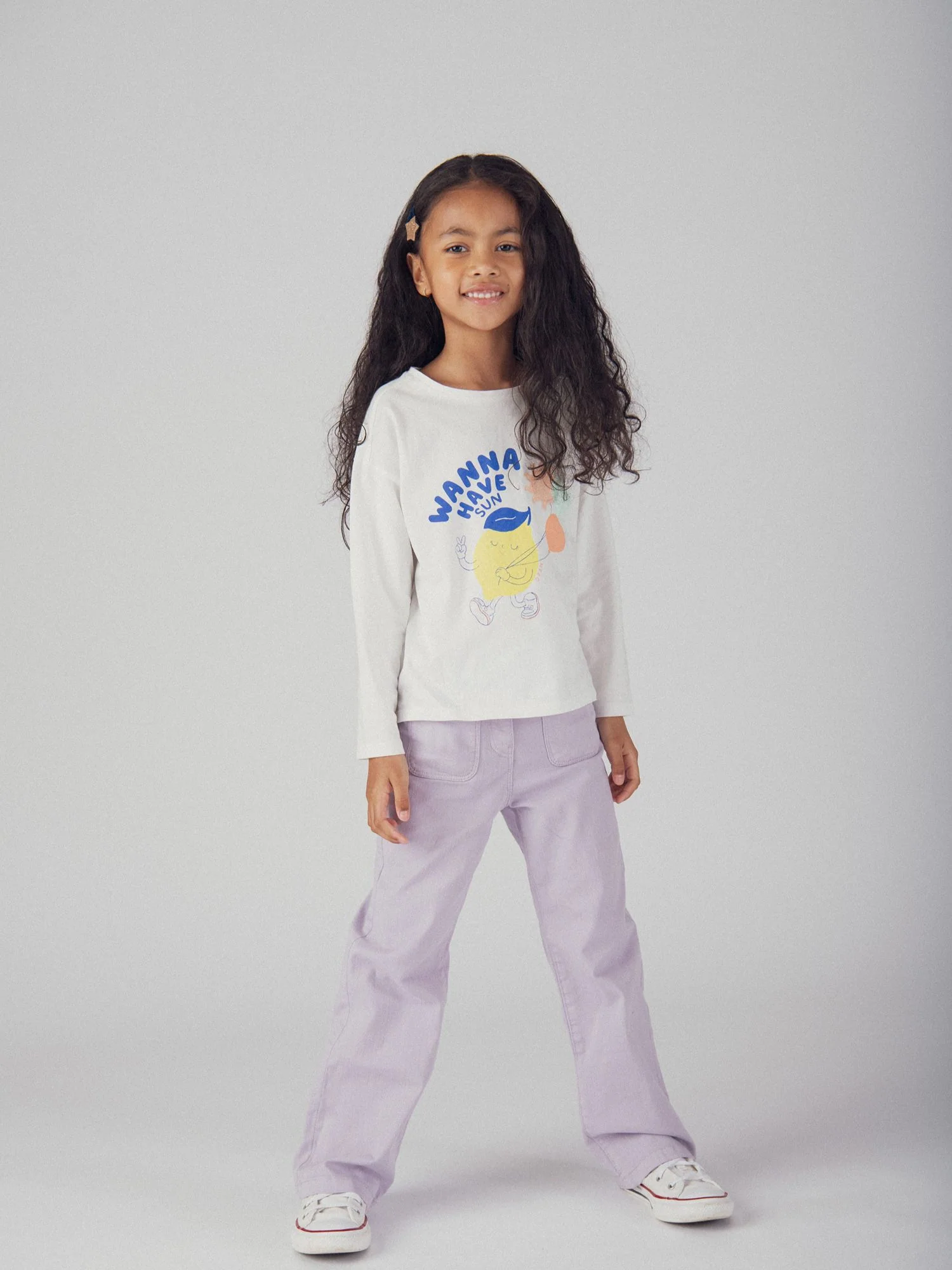 T-shirt a maniche lunghe con animazione di limone per ragazze - Image 3