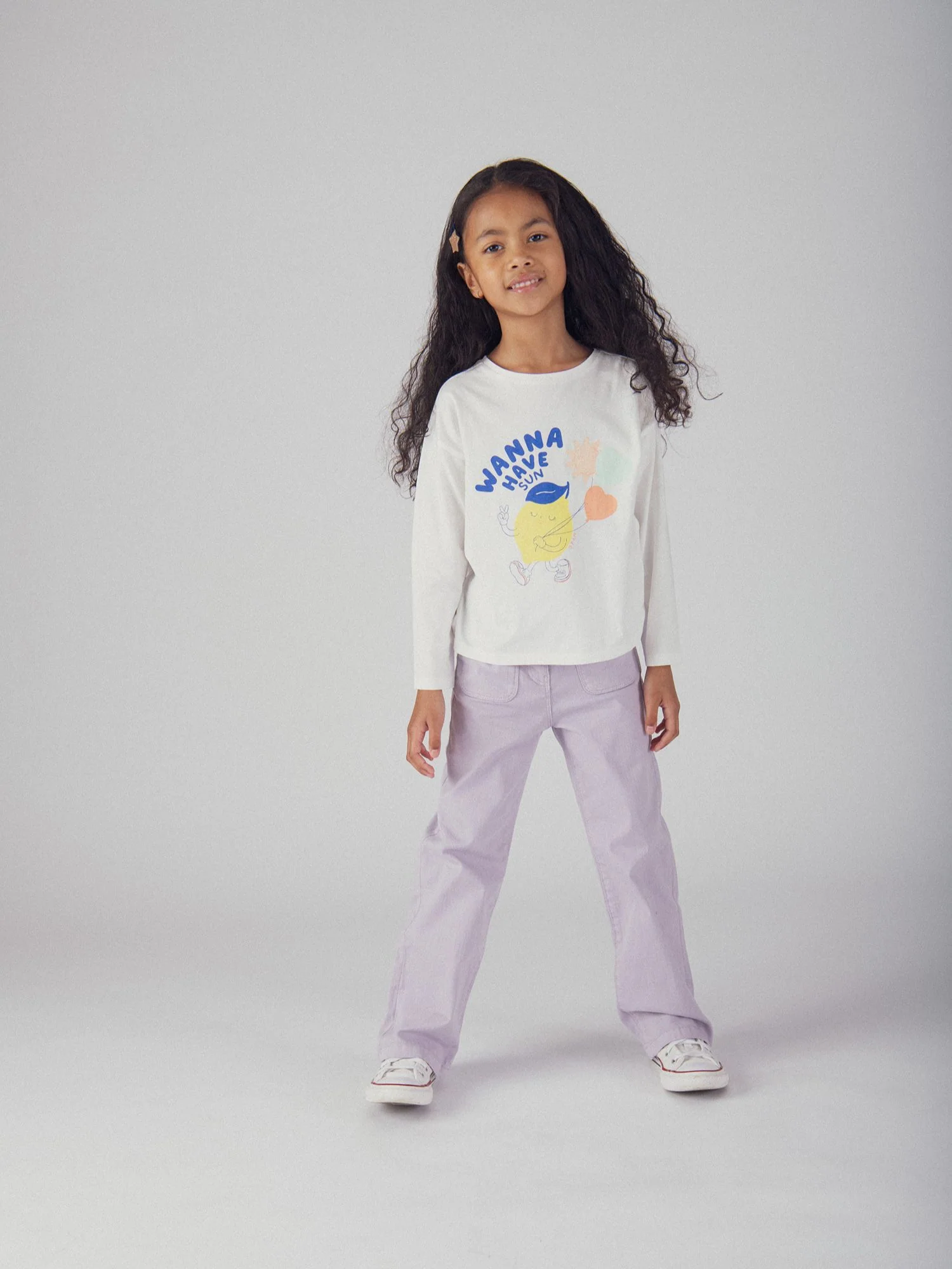 T-shirt a maniche lunghe con animazione di limone per ragazze - Image 4