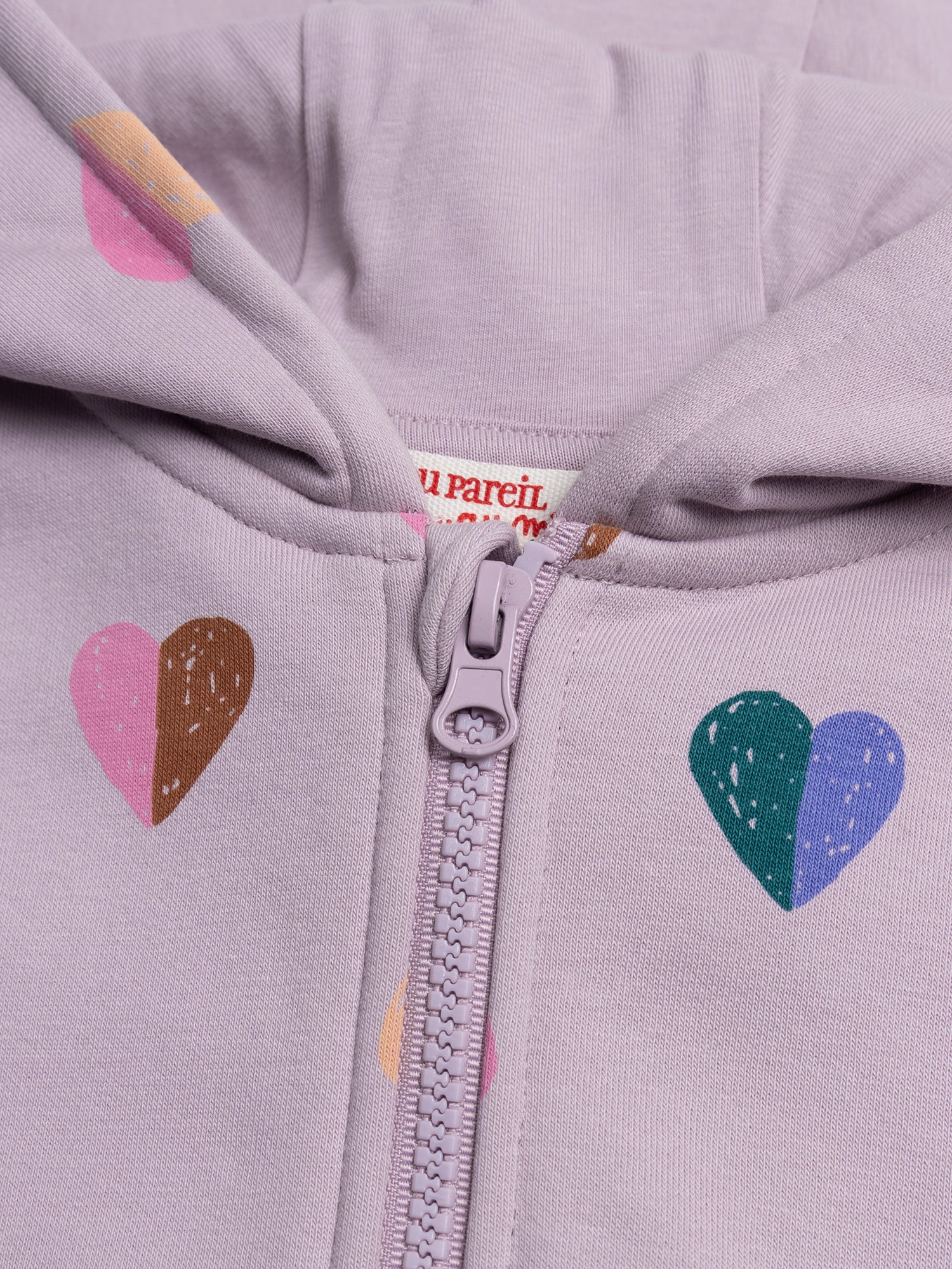 Maglione Viola con Stampa Cuori - Image 3