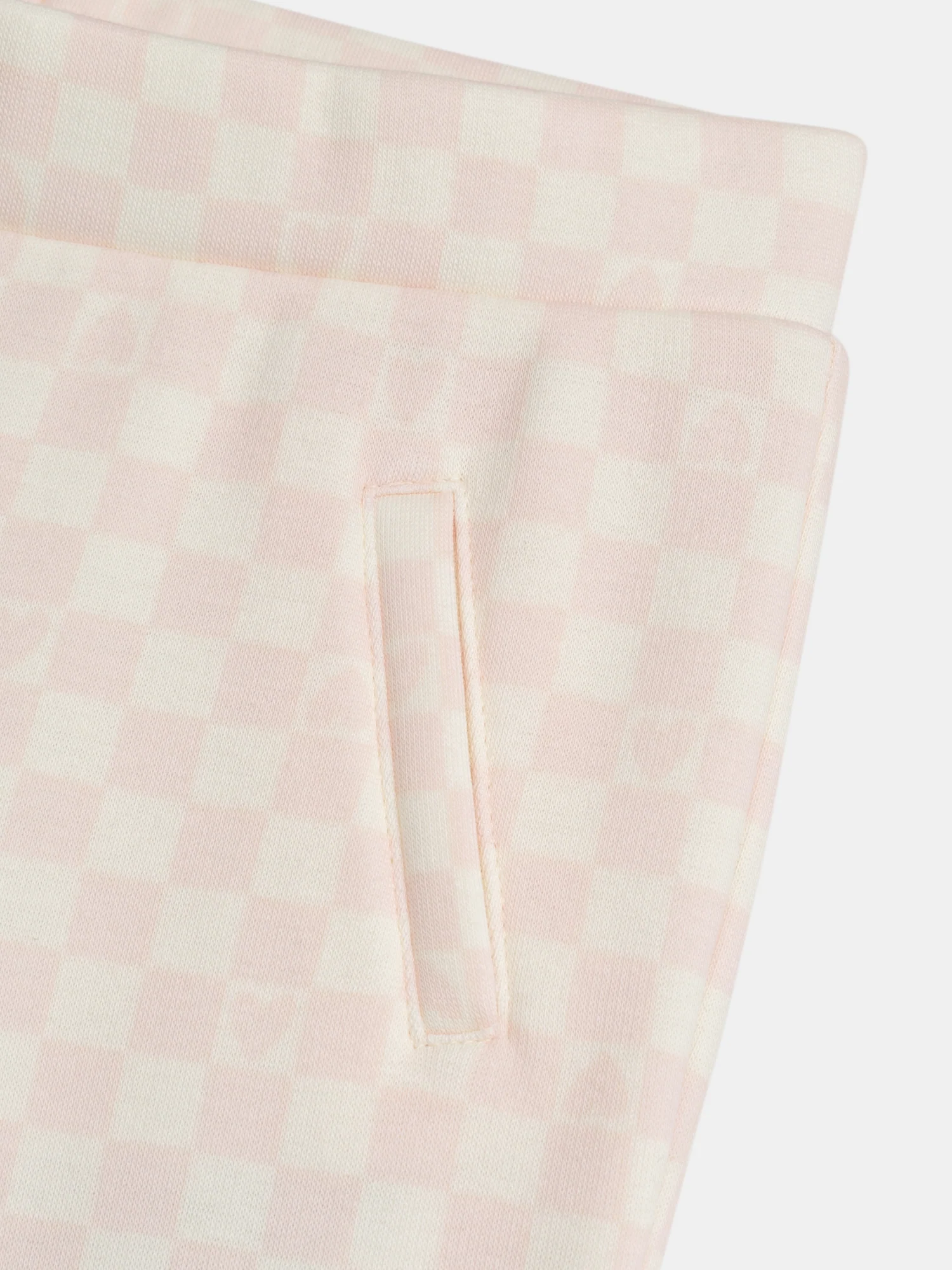Pantaloni foderati caldi a rombi rosa e ecru per ragazze - Image 6