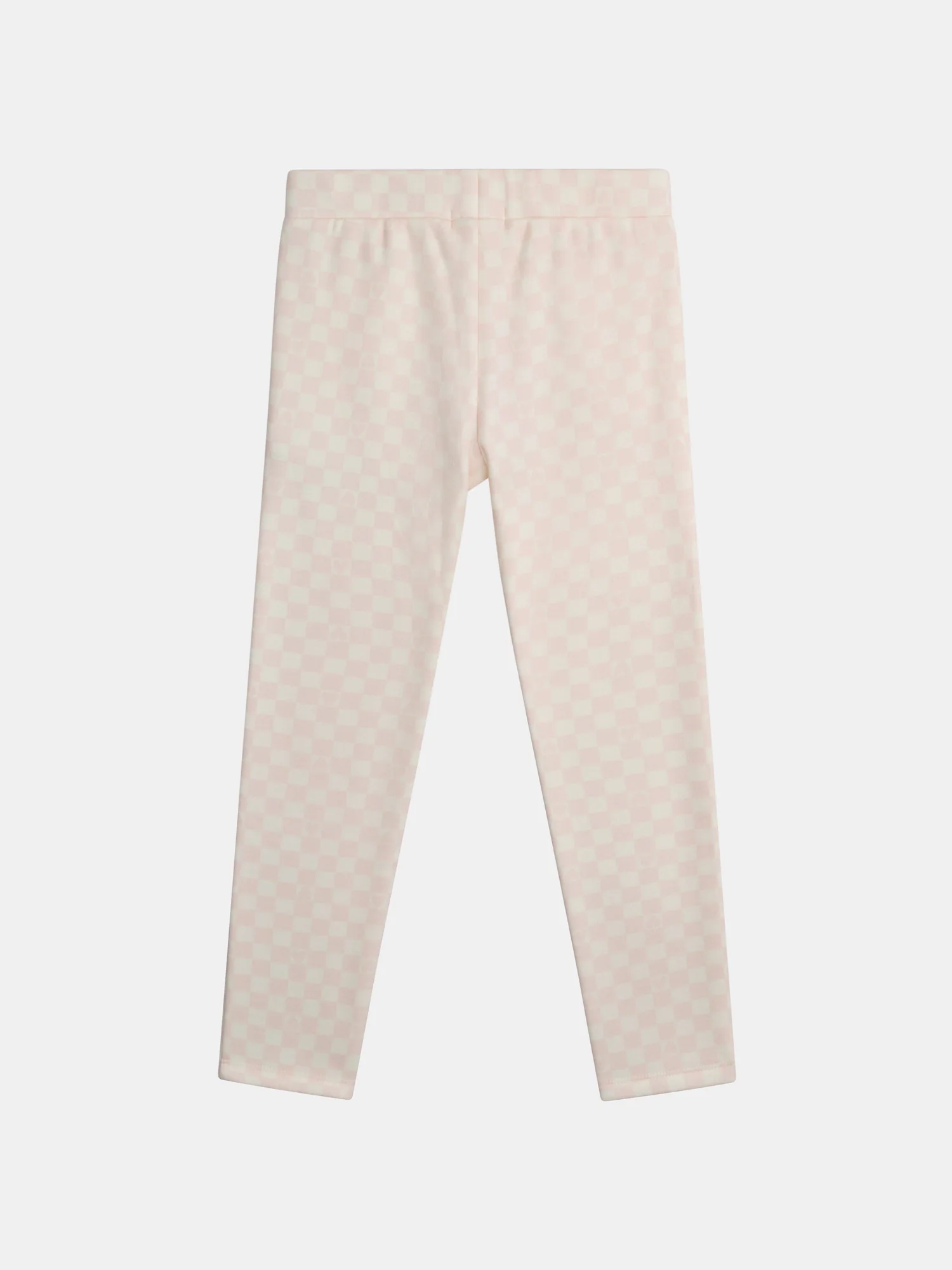 Pantaloni foderati caldi a rombi rosa e ecru per ragazze - Image 8