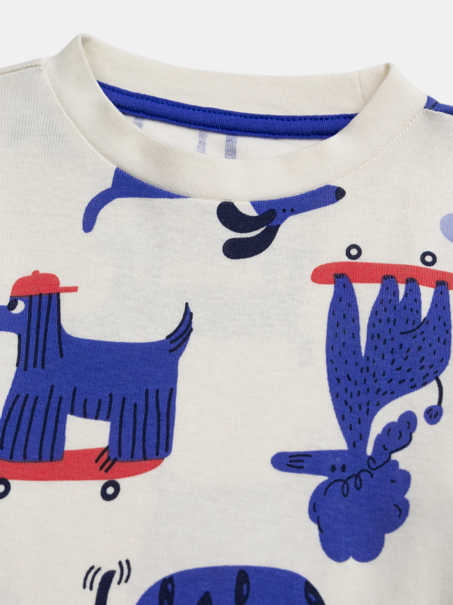 Pigiama Ecru con Stampa di Cani su Ruote per Bambino - Image 3