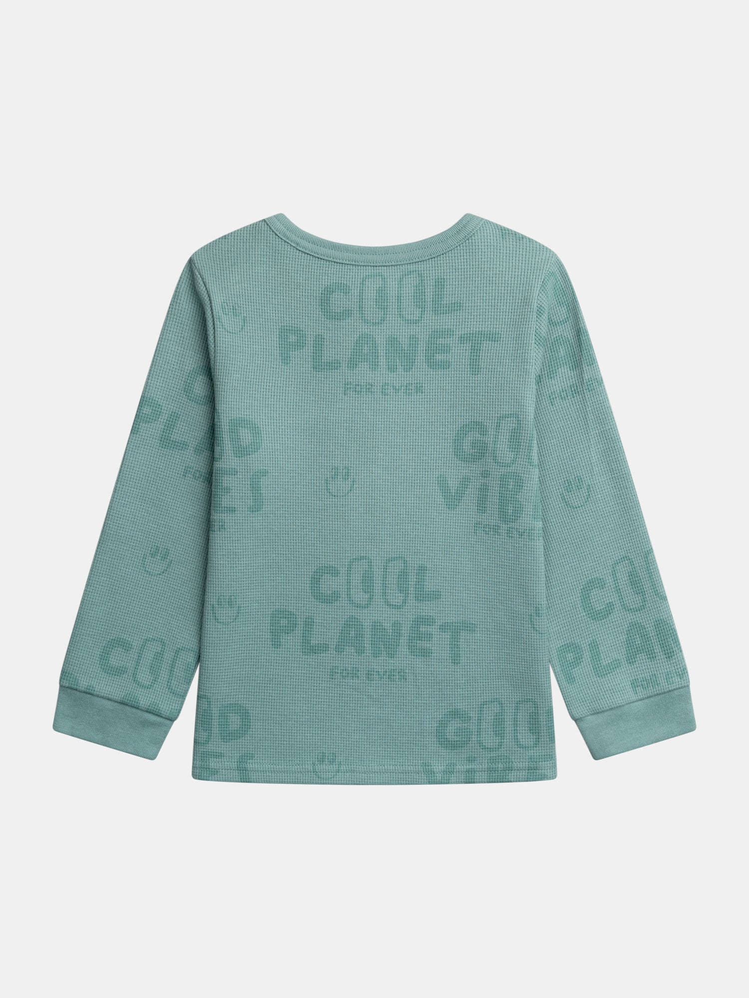 Pyjama vert "Good Vibes" en maille gaufrée pour enfant garçon - Image 7