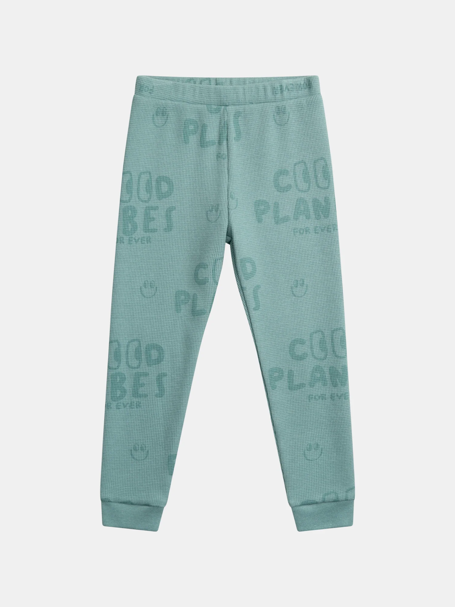 Pyjama vert "Good Vibes" en maille gaufrée pour enfant garçon - Image 8