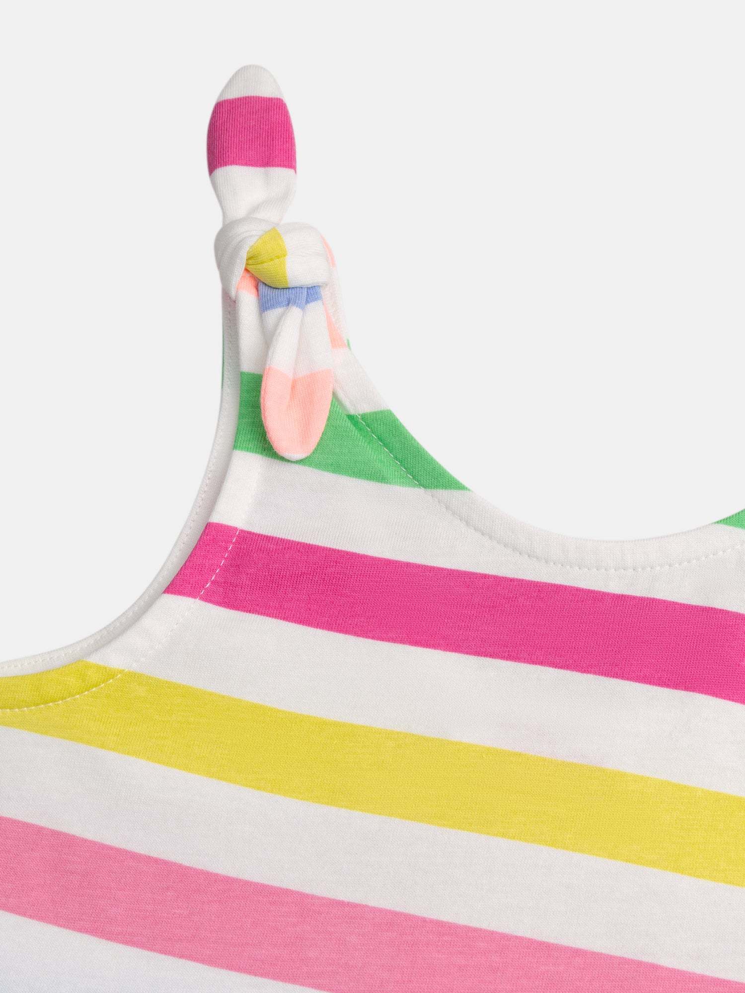 Robe à bretelles imprimé rayures multicolores pour fille - Image 2