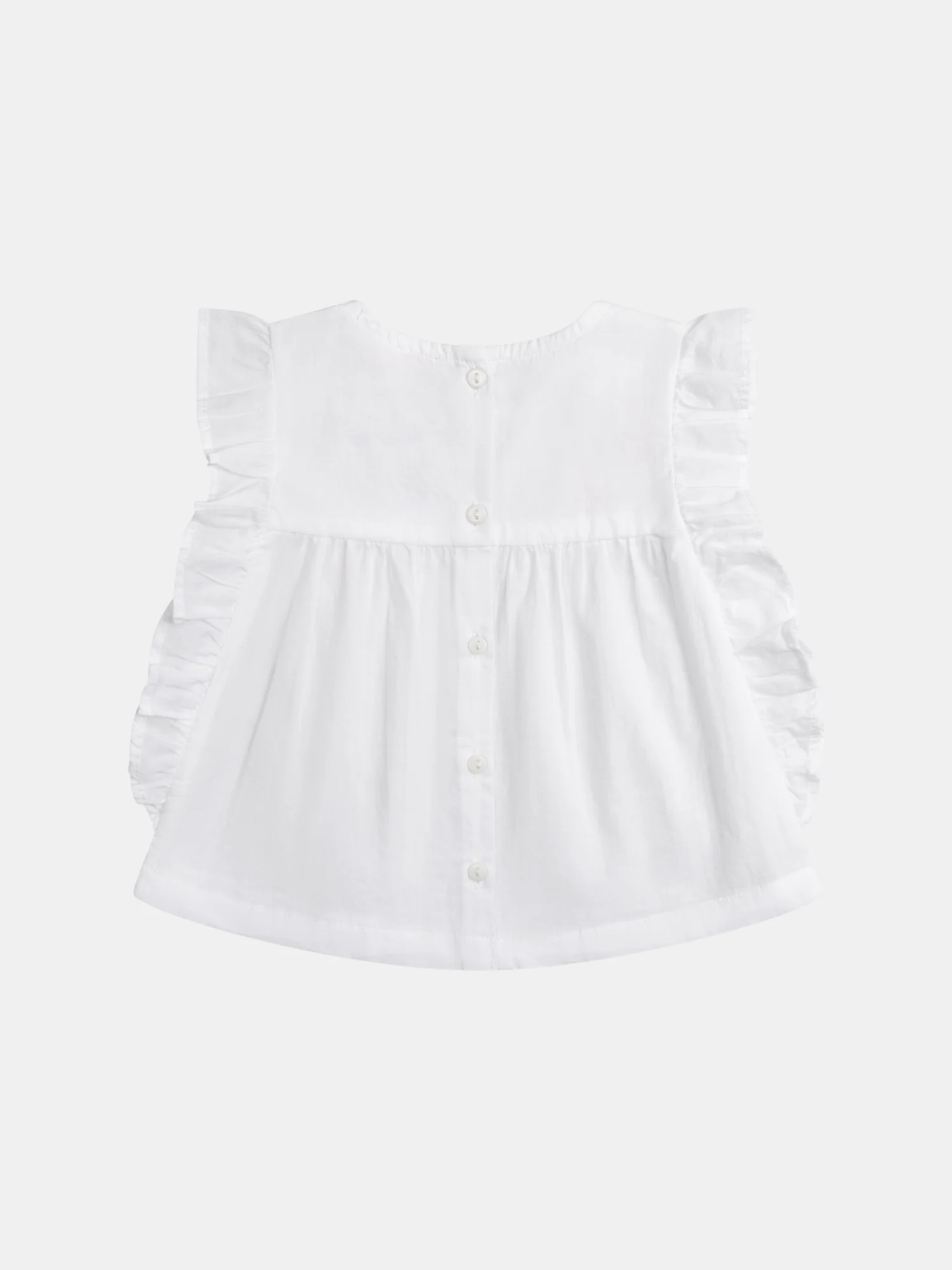 Set di blusa ricamata e pantaloni corti floreali per bambina - Image 4
