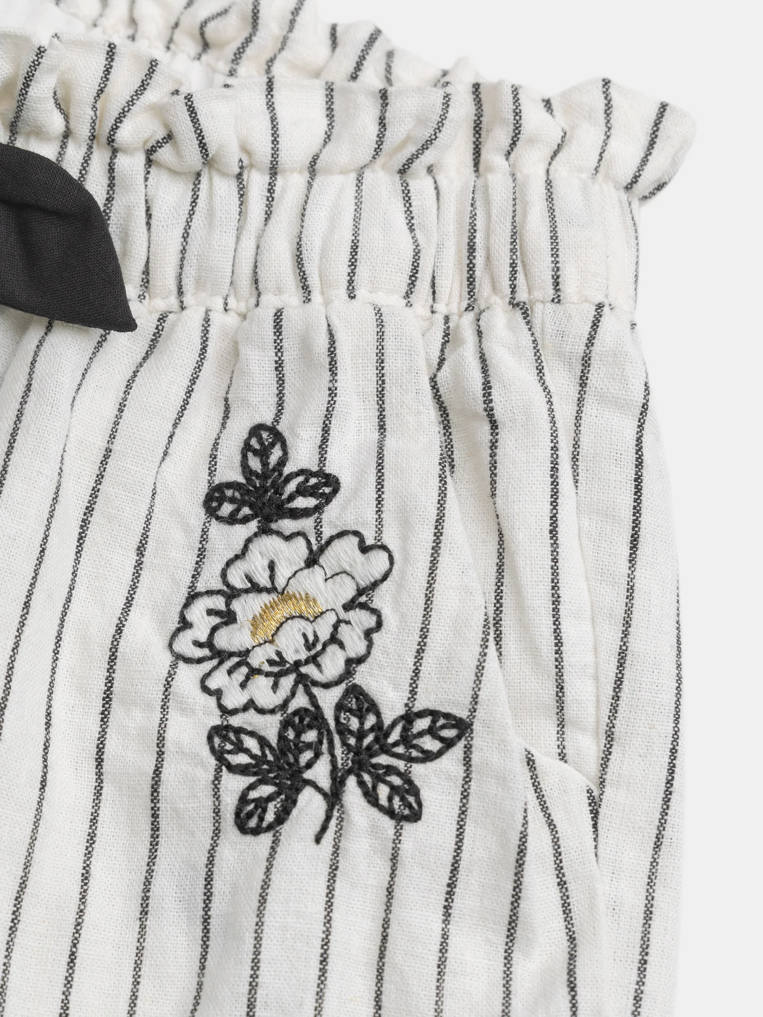 Shorts Striati in Lino e Cotone per Bambina - Image 5