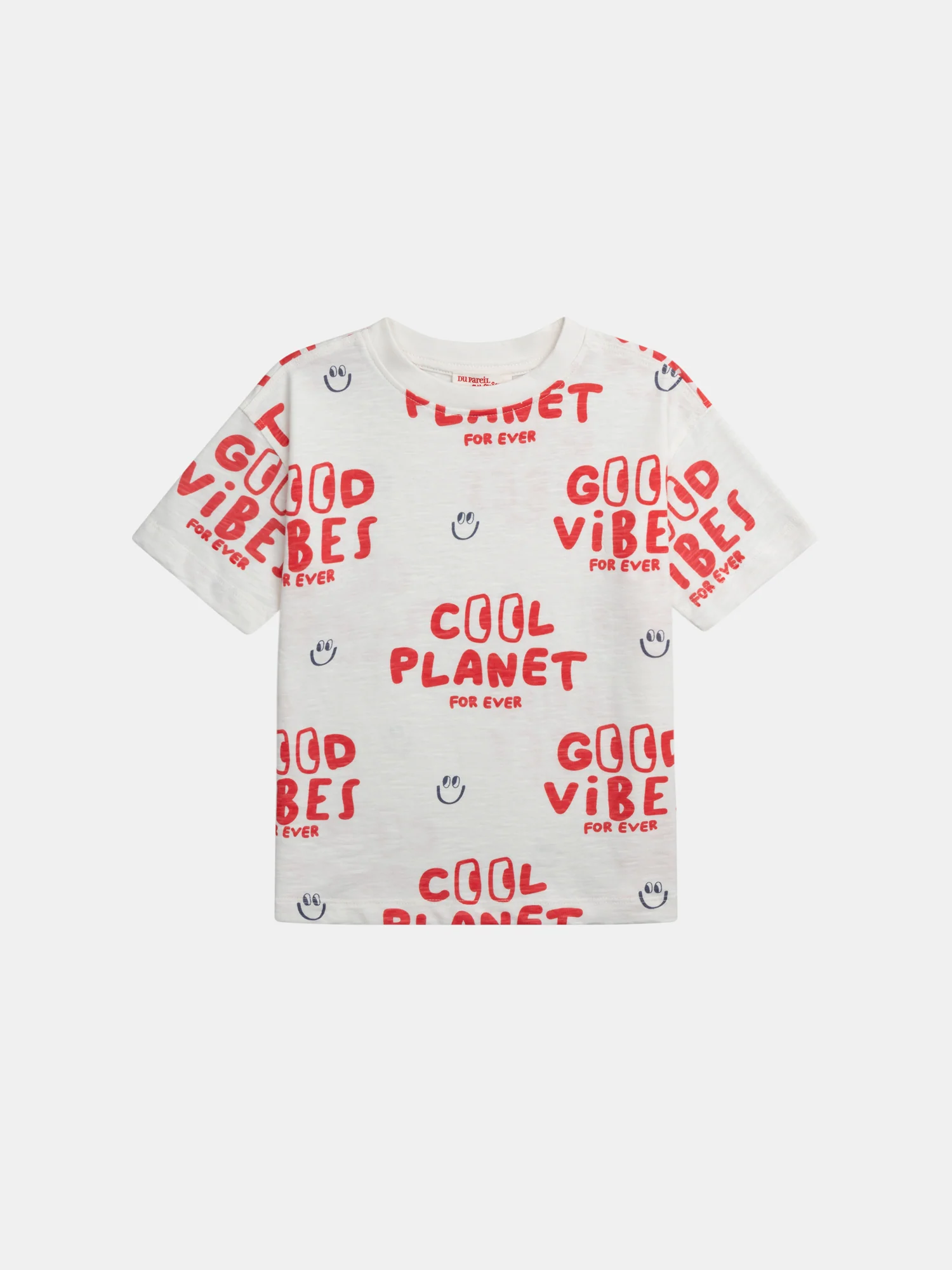 T-shirt Ecru a Manica Corta per Bambini