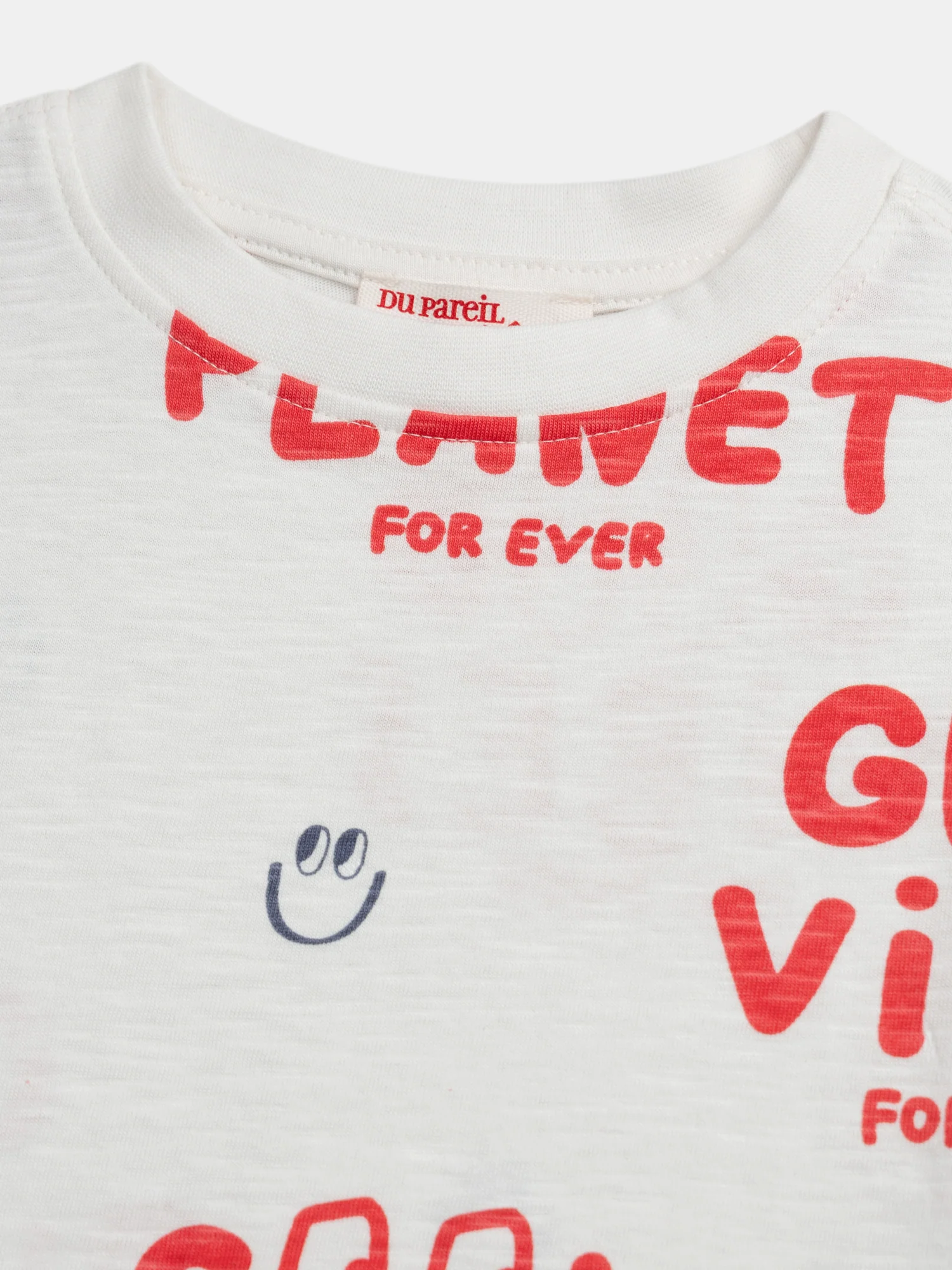 T-shirt Ecru a Manica Corta per Bambini - Image 3