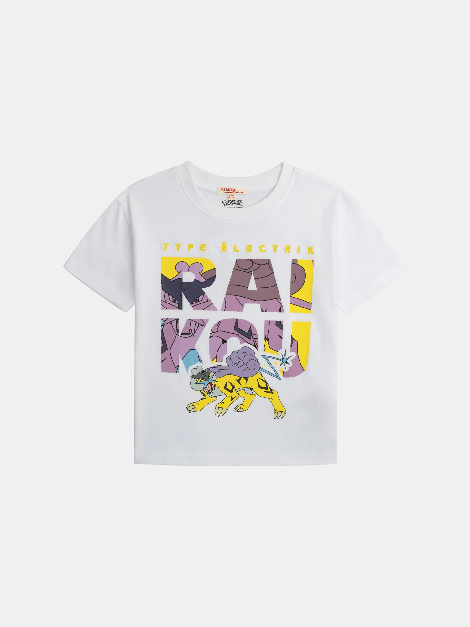 T-shirt bianca con animazione di Pokémon Raikou - Image 5