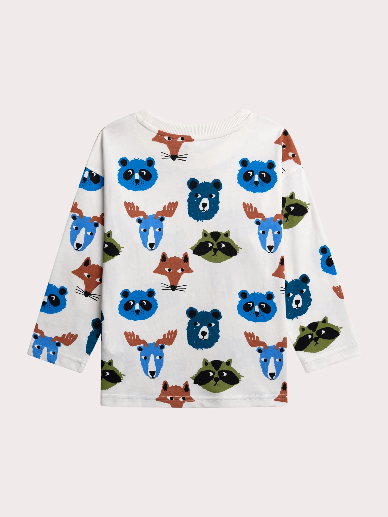 T-shirt ecru stampata con animali della foresta - Image 4