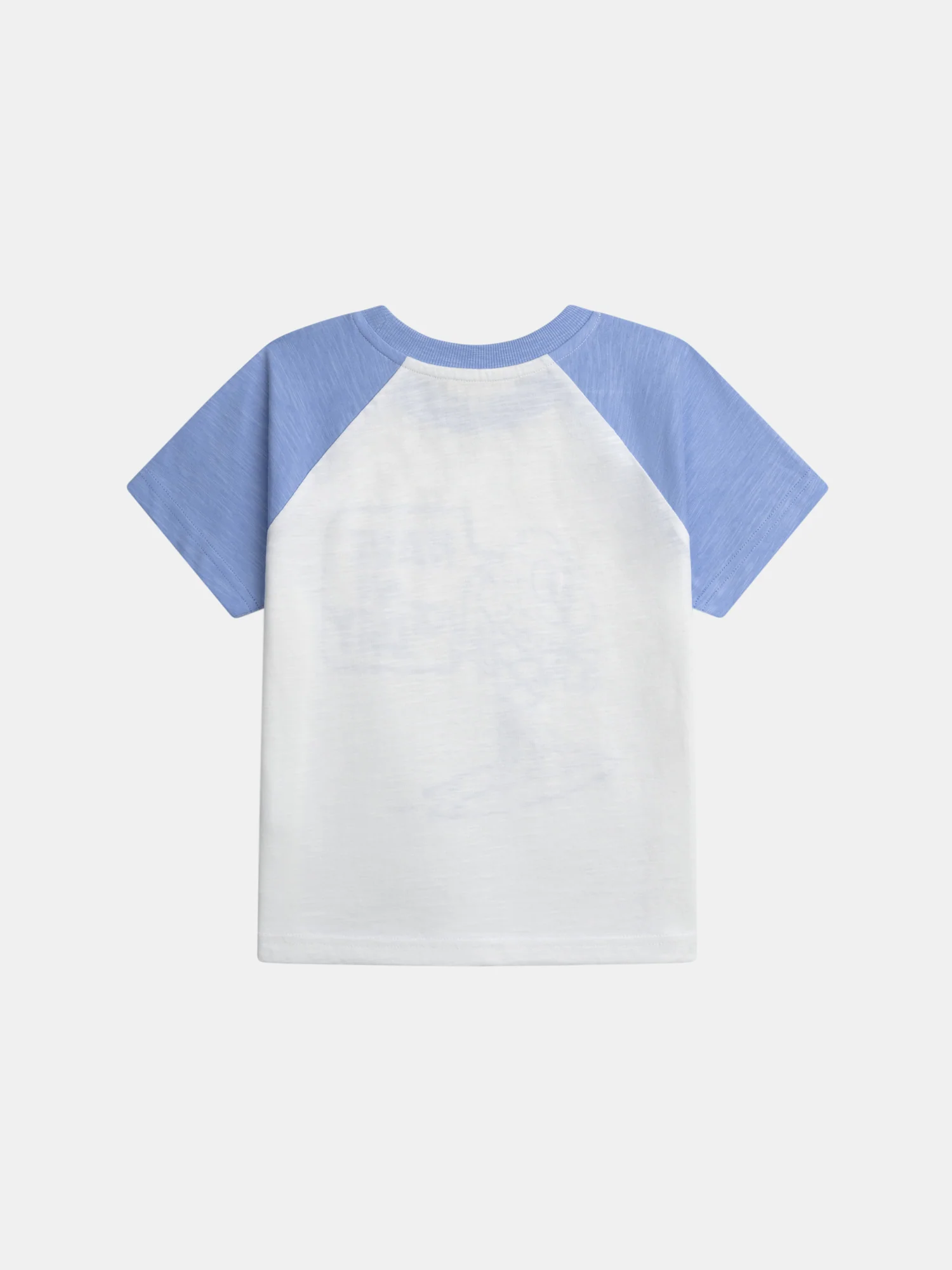 T-shirt ecru a maniche corte con maniche a contrasto e animazione del ghiaccio per bambini - Image 5