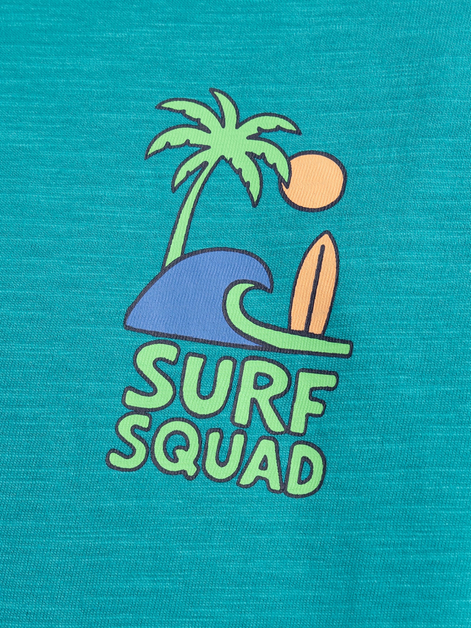 T-shirt turchese a manica corta con animazione surf per ragazzi - Image 2
